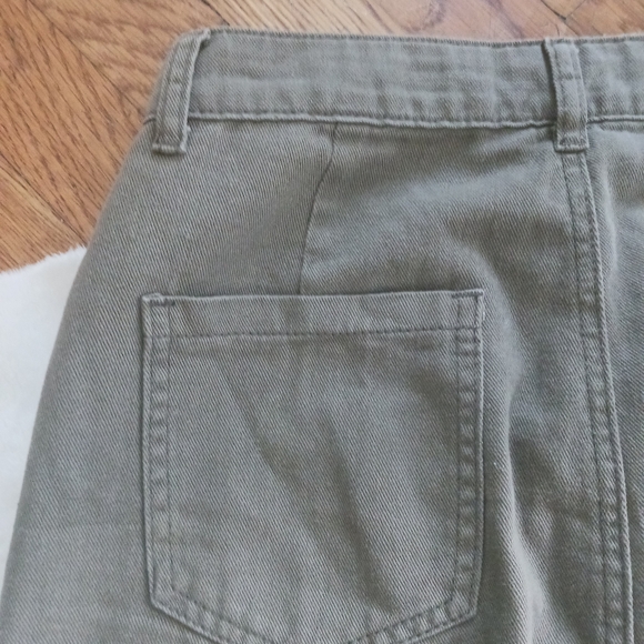 Shein Sxy • Women's Army Green High Waist Cargo Flap Pocket Denim Jean Skirt - Picture 8 of 16